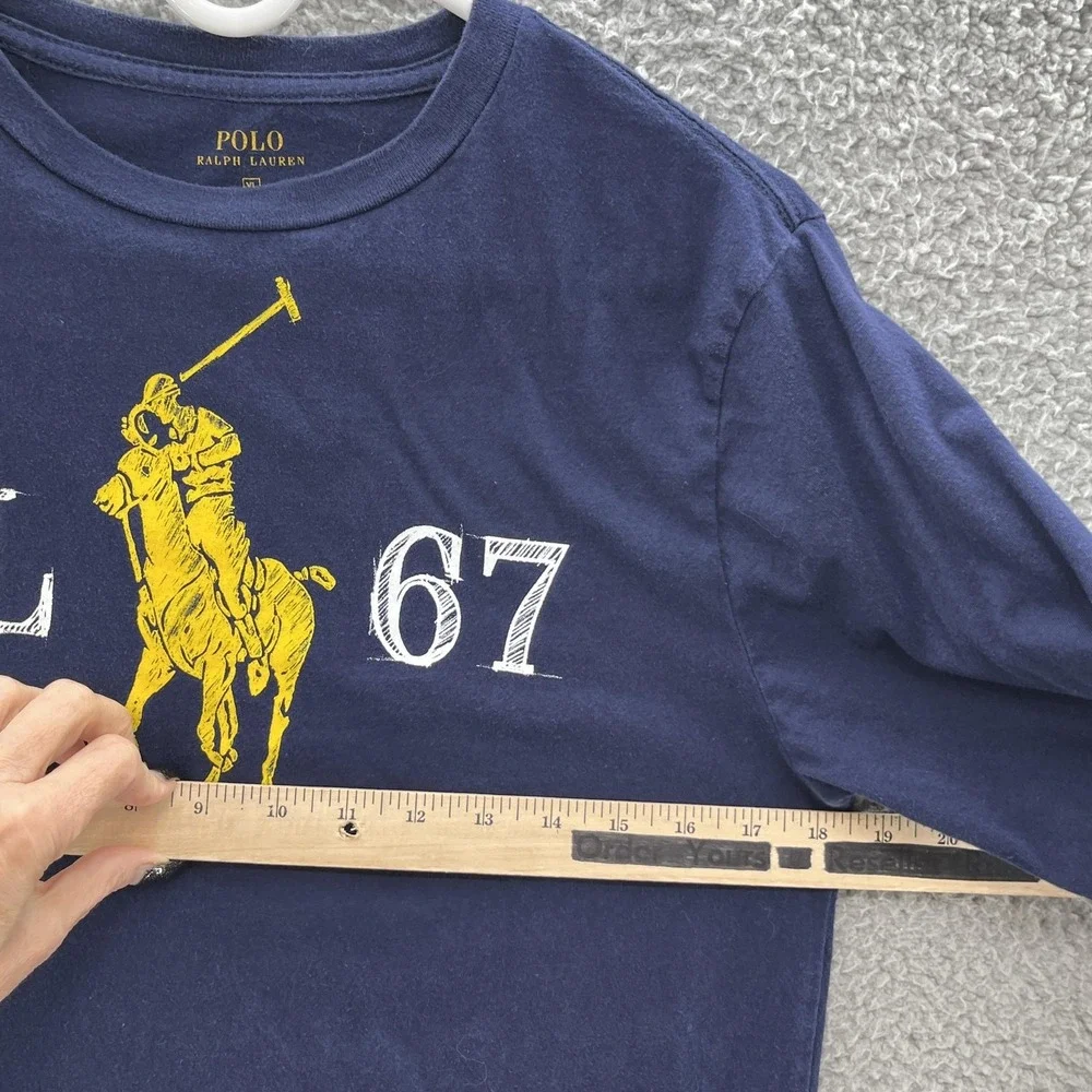 Polo Ralph Lauren Shirt Boys XL Navy‎ Blue Long Sleeve RL67 Big Pony Polo Prep
